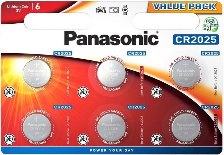 Immagine prodotto Panasonic Potenza al litio CR2025 (6 pz., CR2025, 165 mAh)