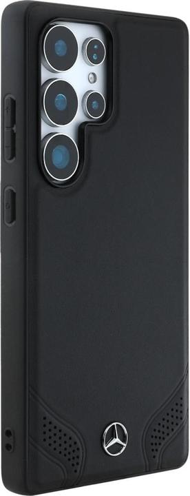 Actual product image Mercedes Leather Curved Stitches Case for Samsung Galaxy S25 Ultra - Black (Samsung Galaxy S25 Ultra)