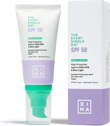 Actual product image 3INA Makeup The Every Single Day SPF50 Sunscreen Face Moisturizer with Hyaluronic Acid 50ml (Sun cream face, SPF 50, 50 ml, 67 g)