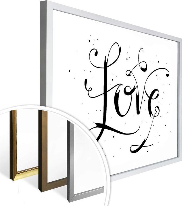 Actual product image Trenddeko Handlettering Love - white (50 x 40 cm)