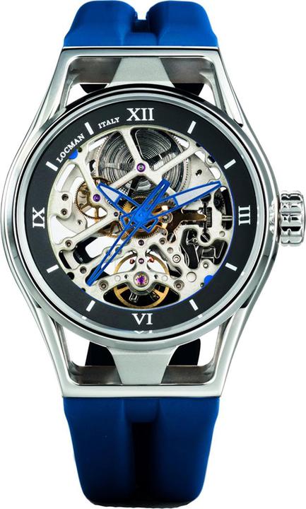 Produktbild Locman Italy Herrenuhr Montecristo Skeleton Automatik blau Ref. 0538 (Analoguhr, 42 mm)