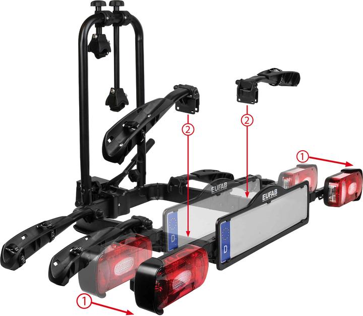 Produktbild Eufab Erweiterung 3. Fahrrad für Fahrradträger CrowPlus (Schwarz)