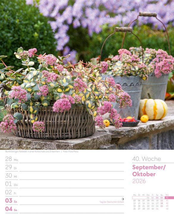 Produktbild Gartenglück - Wochenplaner Kalender 2026 (25 x 33 cm, Harter Einband, Deutsch)