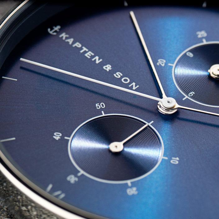 Produktbild Kapten & Son Chrono Silver Blue Steel (Analoguhr, 40 mm)