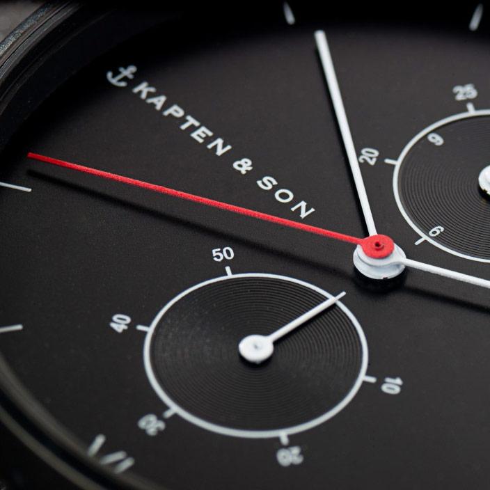 Produktbild Kapten & Son Chrono Black Midnight Mesh (Analoguhr, 40 mm)