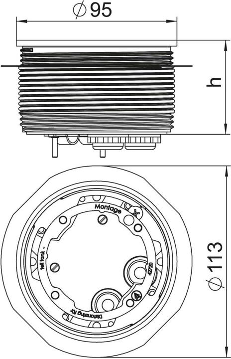 Immagine prodotto OBO Bettermann OBO US80 DB 38 Scarico a pavimento fino a 60 mm Zn f.DB-Plattendic