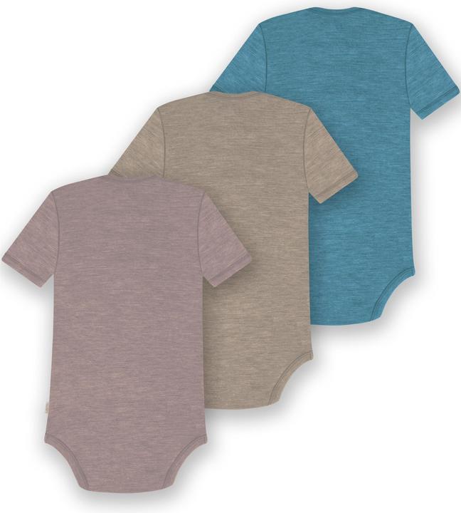 Actual product image Normani Set of 3 baby merino bodysuit short sleeves "Tauranga" - 9299 (98)