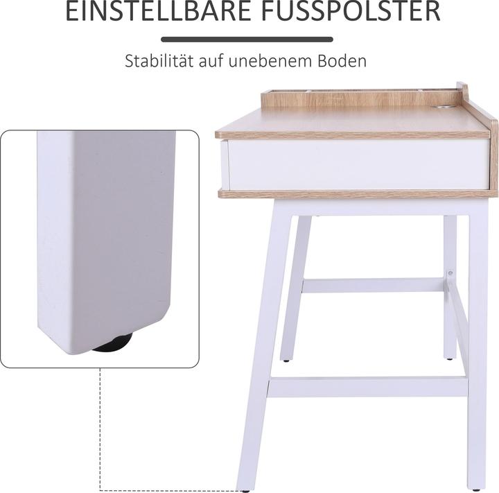 Produktbild Homcom Schreibtisch Trendiges Industrie-Design, Metallgestell mit pulverbeschichteter Oberfläche (100 x 55 x 81.5 cm)