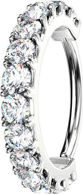 Produktbild Star Piercing Micro Piercing Ring silber Kristallbogen silber (Messing)