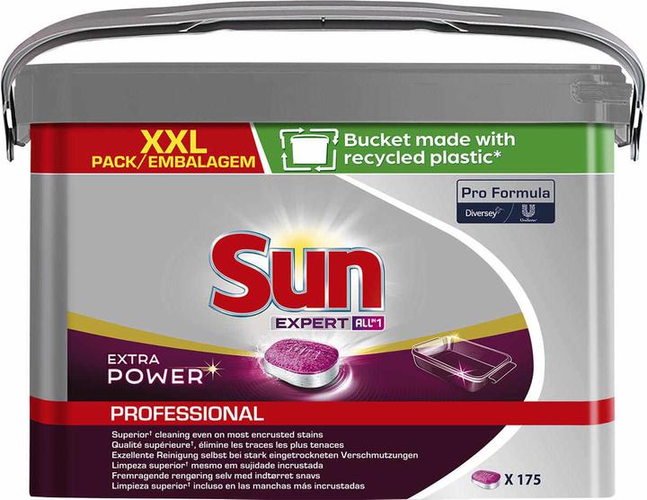 Diversey Sun Professional All in 1 Extra Power 175 extra strong dishwasher tabs in a box (Tabs)