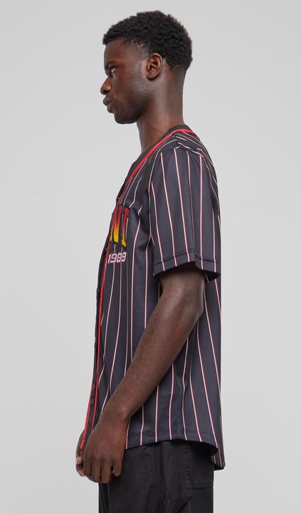 Actual product image Karl Kani KM233-003-1 KK Serif Pinstripe Baseball Shirt (L)