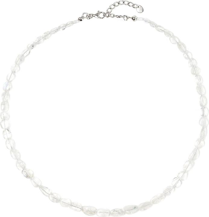 Xen Mondstein - Collier Rainbow oval 46 + 5 cm 925 Silber (925 Sterling Silber, 45 cm)