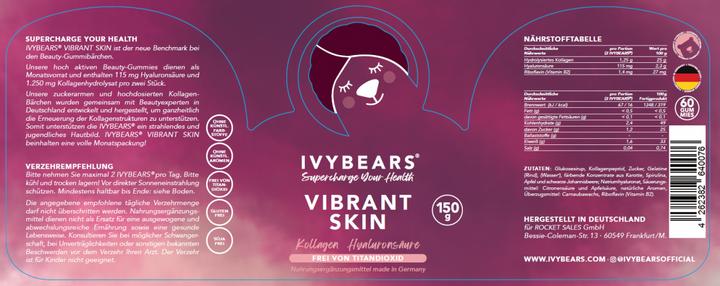 Nährwerte und Zutaten IVYBears Vibrant Skin (1 Stück, Gummies, 150 g)