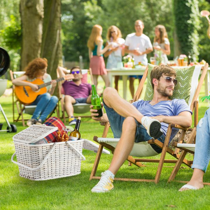 Image du produit Relaxdays Panier de Pique-Nique Tressé Couvercle