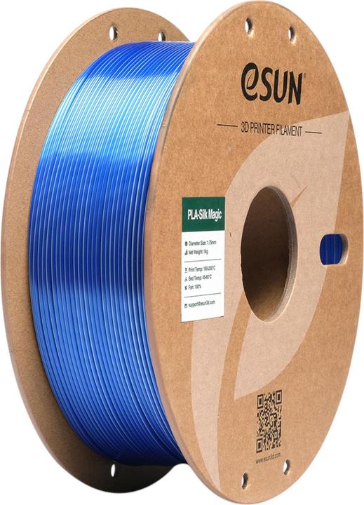 Actual product image eSUN EPLA-SILK MAGIC 1,75mm BLUE SILVER 1kg (PLA, 1.75 mm, 1000 g, Multicoloured)
