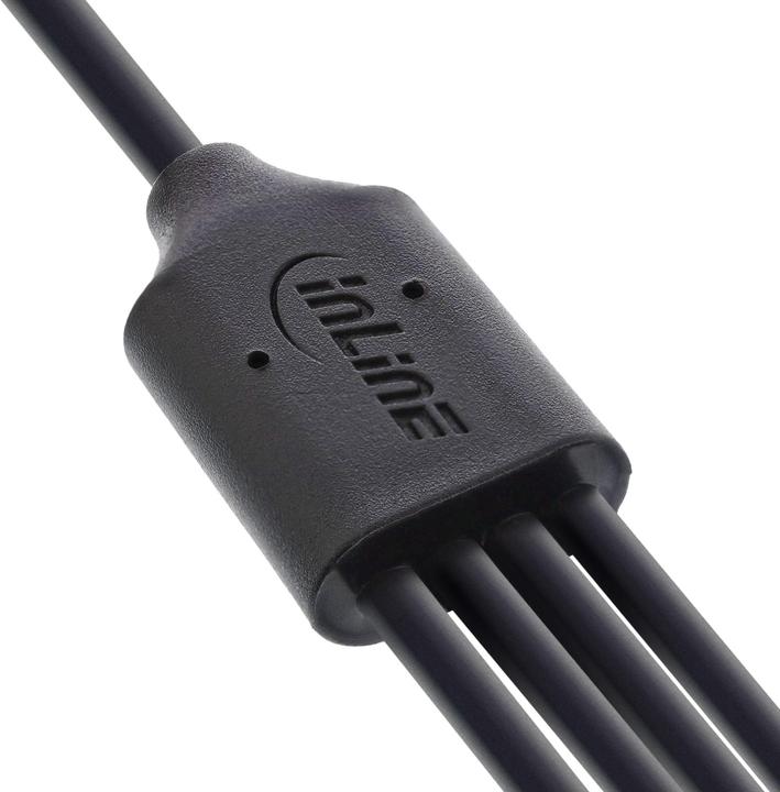 Actual product image InLine USB 4in1 Y-charging cable, 1x USB-A plug to 4x USB-C plug, black, 1m (1 m, USB 2.0, 25 W)