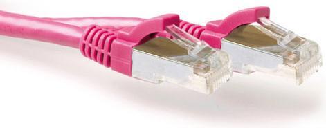 Produktbild Pink 1 meter LSZH SFTP CAT6A patch cable snagless with RJ45 connectors (S/FTP, CAT6a, 1 m)