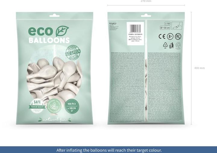 Produktbild Partydeco Öko-Luftballons 30 cm Metallic, Perlmutt (1 Pck.) (100 x)
