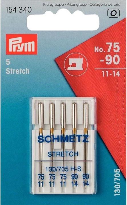 Prym Nähmaschinennadel Stretch Nr. 75 + 90, 5 Stück