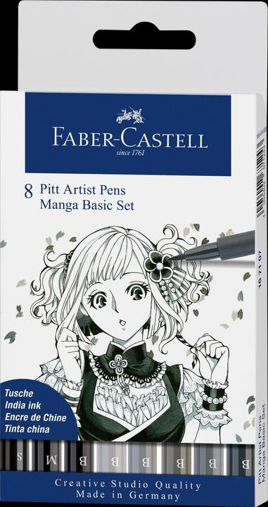 Produktbild Faber-Castell Pitt Artist Pen Manga Basic Set (Schwarz, Grau, 8 x)