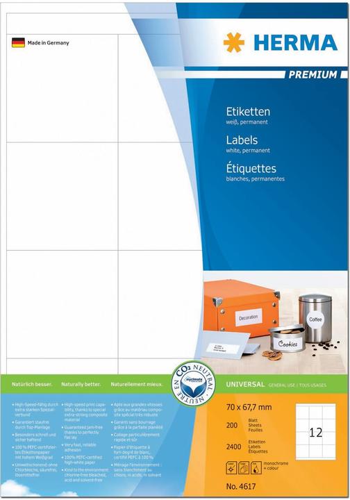 Image du produit HERMA Étiquettes universelles A4
