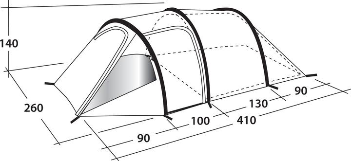 Actual product image Outwell Fresno 400 Tent (Tunnel tent, 6.60 kg, 4 persons)