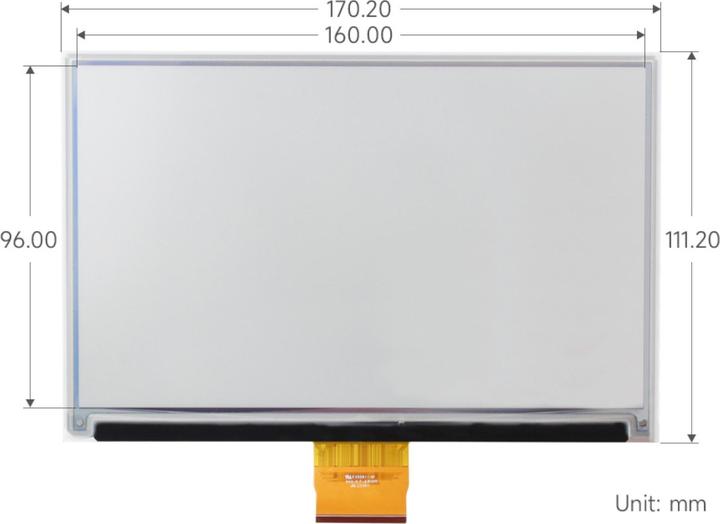 Actual product image WaveShare 800x480 7.3inch 6-colour e-ink display HAT (E)