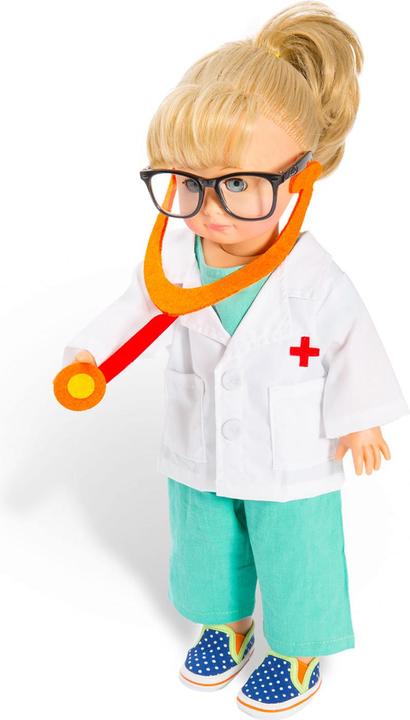 Actual product image Heless Doll of doctor outfit with stethoscope
