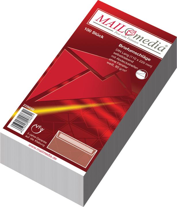 Produktbild Elepa Briefumschlag, DIN Lang, weiss, Offset, 80 gr/qm, Kleinpackung mit 100 Stück (DL, 100 x)