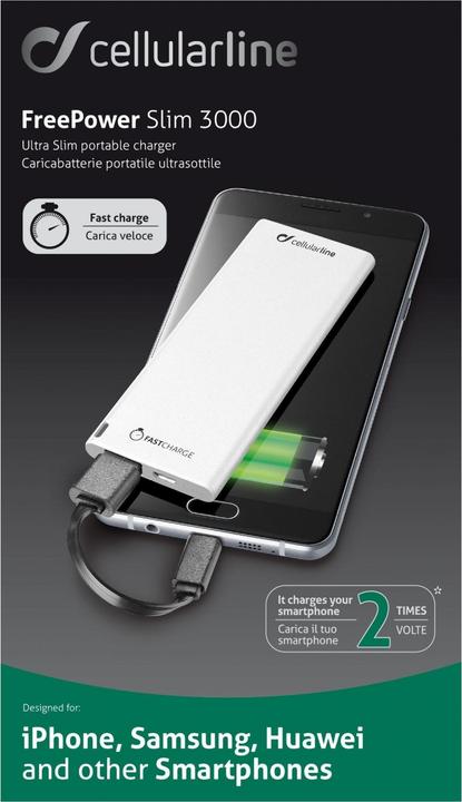Produktbild Cellularline Freepower Slim (3000 mAh, 10 W, 11.10 Wh)
