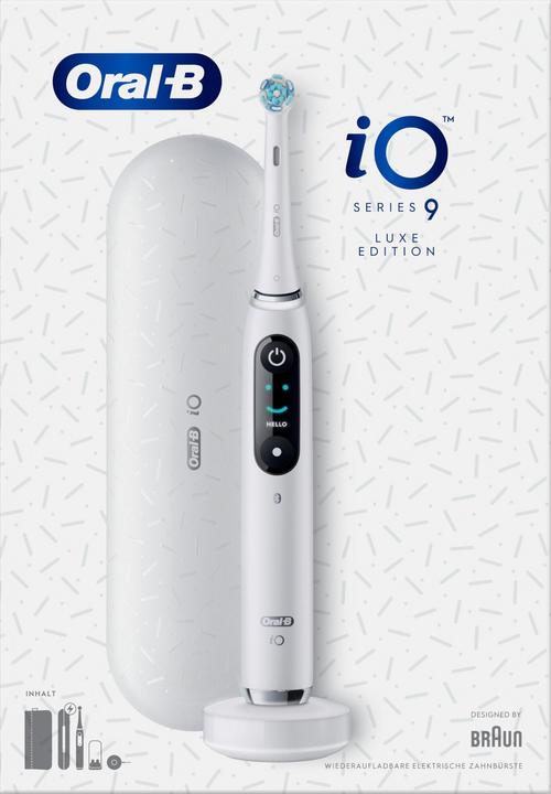 Actual product image Oral-B iO Series 9, White Alabaster Luxe Edition Elektrische Zahnbürste (Oscillating toothbrush)