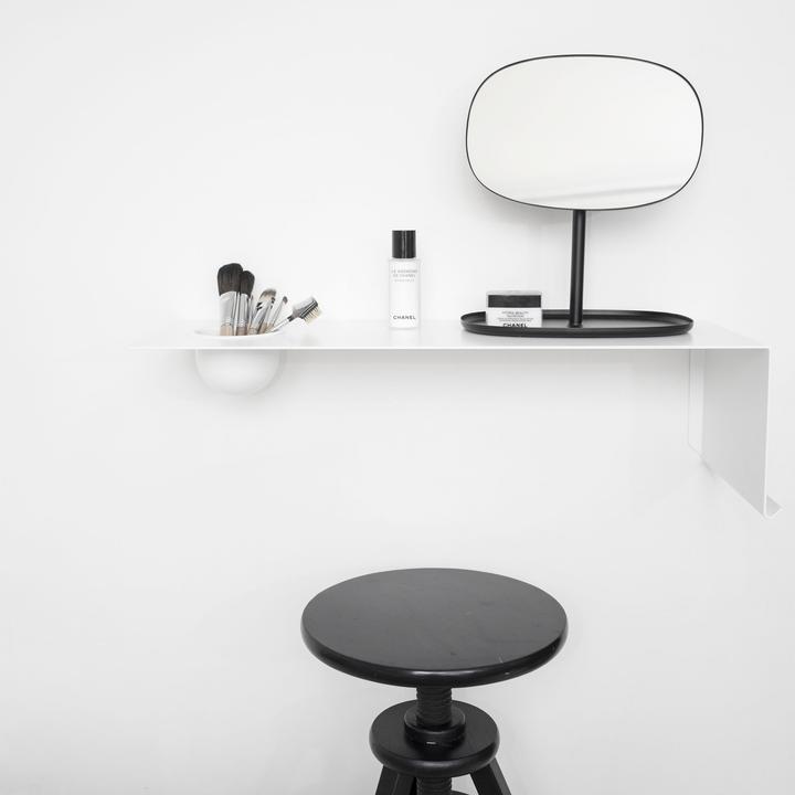 Image du produit Nichba Design Shelve01 Étagère murale avec bac à gauche (70 x 25 x 19 cm)