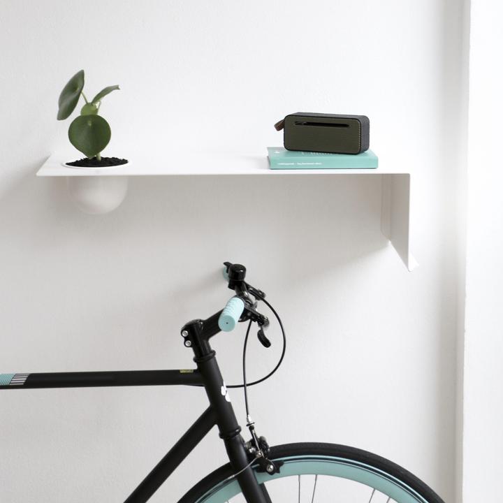Image du produit Nichba Design Shelve01 Étagère murale avec bac à gauche (70 x 25 x 19 cm)