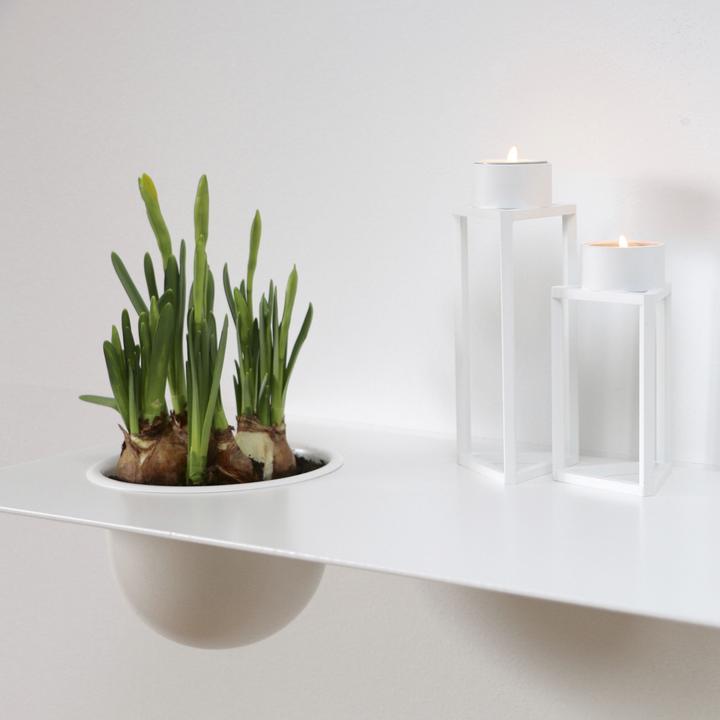 Image du produit Nichba Design Shelve01 Étagère murale avec bac à gauche (70 x 25 x 19 cm)