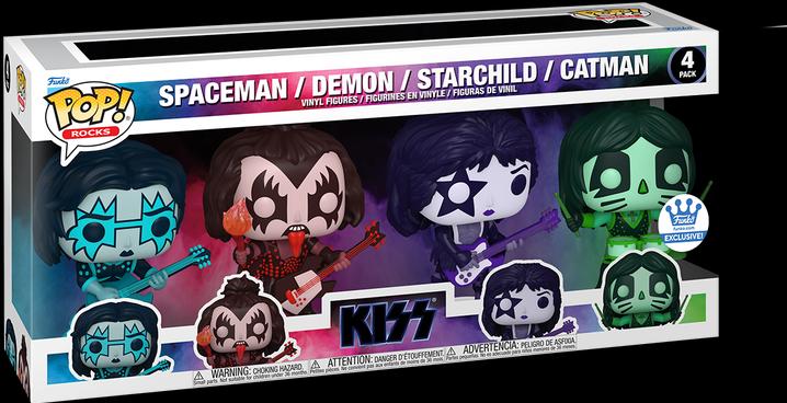 Produktbild Funko POP! Kiss Spaceman / Demon / Starchild / Catman Color Spotlight Exclusive