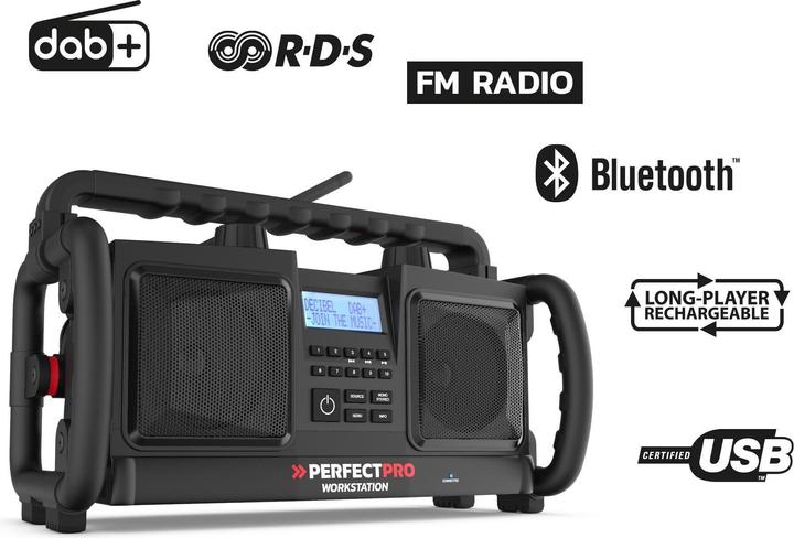 Image du produit PerfectPro Radio de chantier DSFREE 2 (DAB+ DAB, FM, Bluetooth)