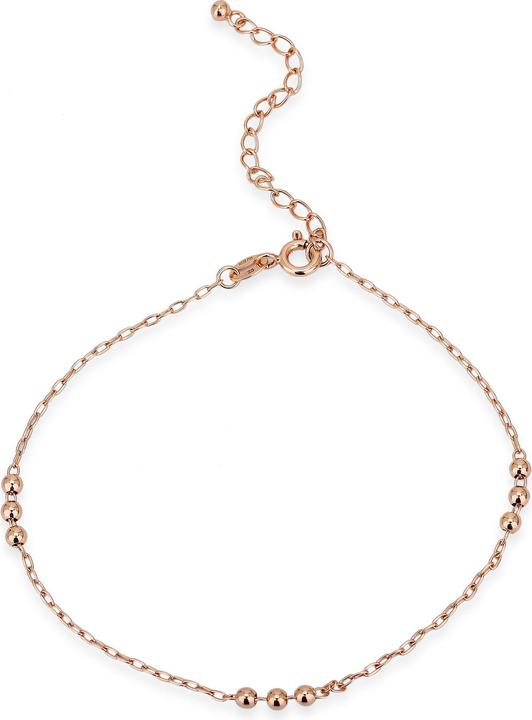 Leyda Fusskette Kugel (Silber 925, vergoldet 750 / 18 K Gold, 27 cm)