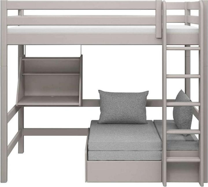 Produktbild Flexa Hochbett Classic mit Sofabett und Hängeschreibtisch - Gerader Leiter (90 x 200 cm)
