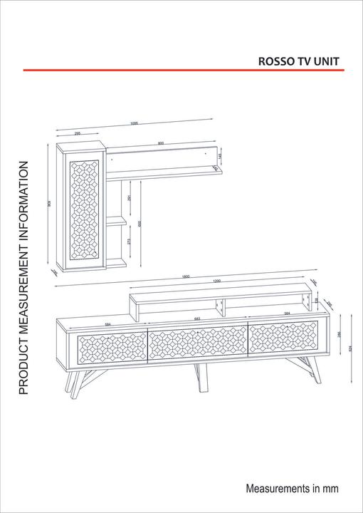 Produktbild Hanah Home Madeline (180 x 62.5 x 30 cm)