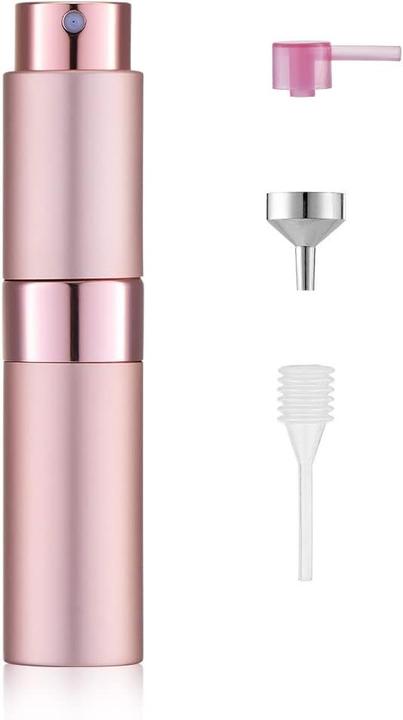 Actual product image Swissdetector Refillable perfume atomizer - Aluminium 8 ml rotating with hidden lid - Pink