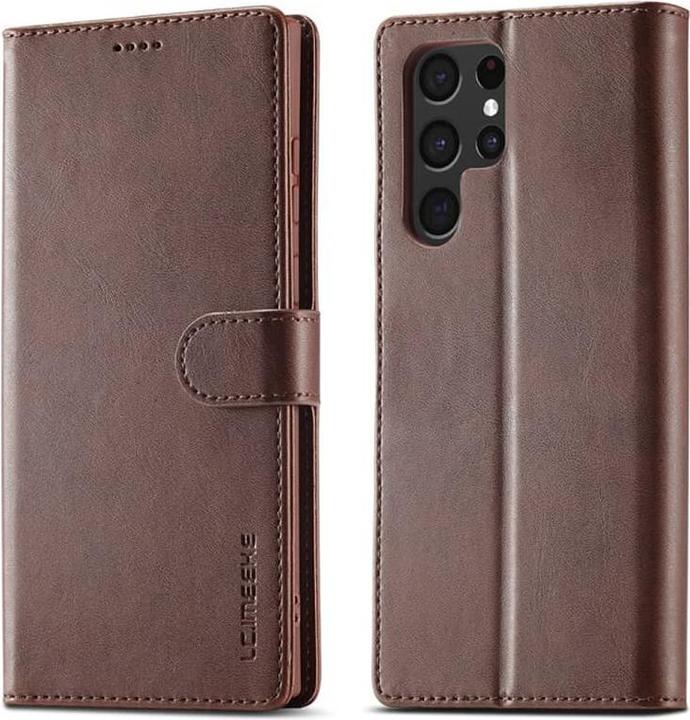Produktbild LC.Imeeke Samsung S21 Ultra - Wallet Etui mit 3 Kartenfächern & Magnetverschluss, Braun (Samsung Galaxy S21 Ultra)