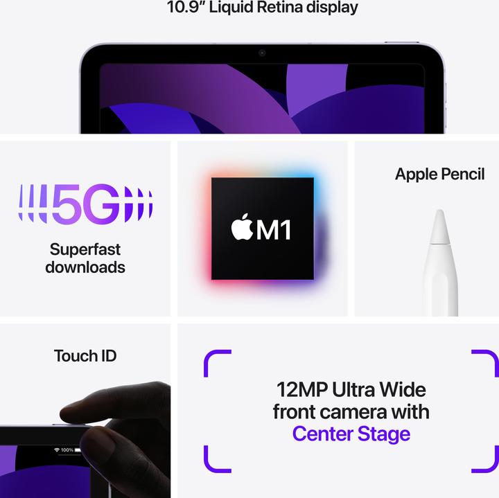 Actual product image Apple iPad Air 2022 (5. Gen) (5G, 10.90", 64 GB, Blue)