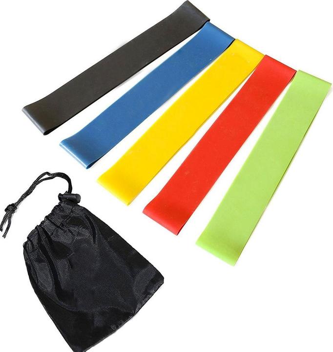 Produktbild Stride Gummi Fitness Übungsbänder / Widerstandsbänder / Gymnastikbänder 5er Set (0.12 m)
