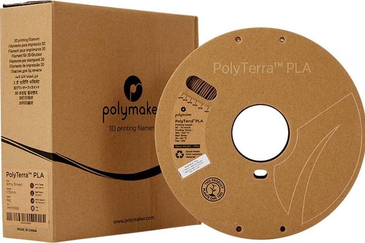 Actual product image Polymaker PolyTerra PLA - Army Brown - 1.75mm (PLA, 1.75 mm, 1000 g, Brown)