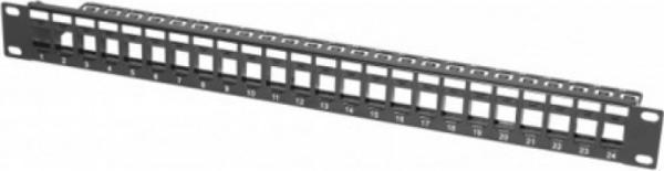 Immagine prodotto Dexlan Rack per 48 prese di connessione Keystone, 48,30 cm (19"), nero RAL 9005 Per l'installazione di una