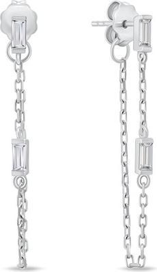 Image du produit Brilio Silver - Charmants boucles d'oreilles chaîne en argent avec zircons EA845W