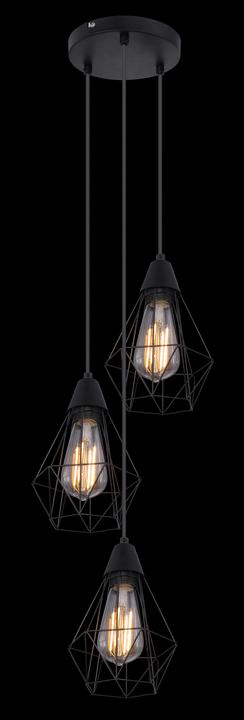 Produktbild Globo Hängelampe ISABELLA, Metall schwarz, 15351-3HR (E27)