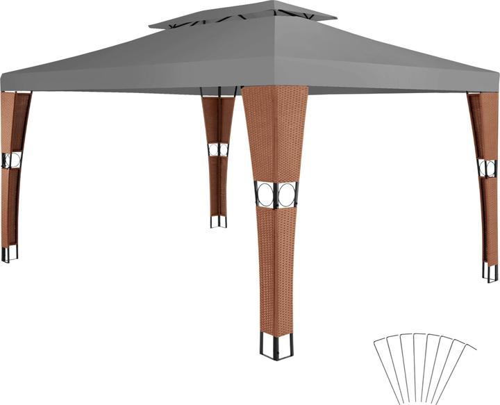 Actual product image tectake Gazebo Mona 3x4m rattan (400 cm, 300 cm)