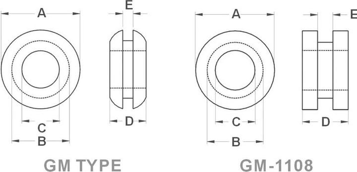 Produktbild Tru Components TC-GMR3225203 Kabeldurchführung offen Klemm-Ø (max.) 25 mm Platt (Kabeldurchlass, 3.81 cm)