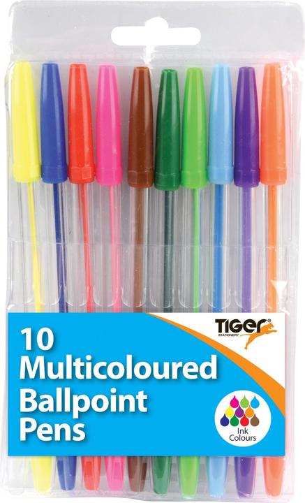 Produktbild Tiger Stationery Kugelschreiber 10erPack (Bunt, 10 x)